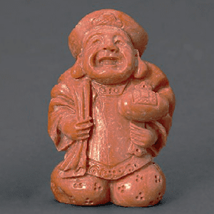 桃色珊瑚大黒置物