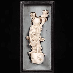  清代 白珊瑚彫り寿星公置物【サイズ】高さ12.6*4.4*4.2cm 重さ155.5g