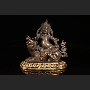 中国の骨董品 清代 沈香木黄財神坐像 置物