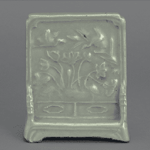 花鳥文様青磁硯屏