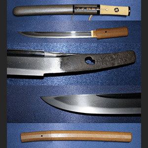 重要美術品証書（昭和六年）付属　「 短刀・来国光 」　金無垢台付きハバキ・秀作拵付属