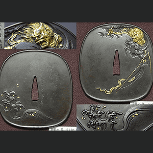 大名品特集④ズバリ所載品!【天光堂秀国】風神図鍔 最高の出来！