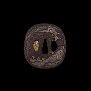 冨士山之図彫鍔 無銘